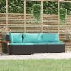 Day and Night - Day and Night Garden Set with Cushions 4 Pieces Black Synthetic Rattan