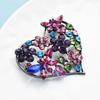 Wuli&baby Big Rhinestone Flower Heart Brooches For Women Lady Multicolor Sparkling Love Party Casual Brooch Pin Gifts