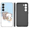 Забавный мультяшный кот черный силиконовый чехол для телефона Samsung Galaxy S23 S21 S20 FE S24 S22 Ultra S10E S10 S9 S8 Plus