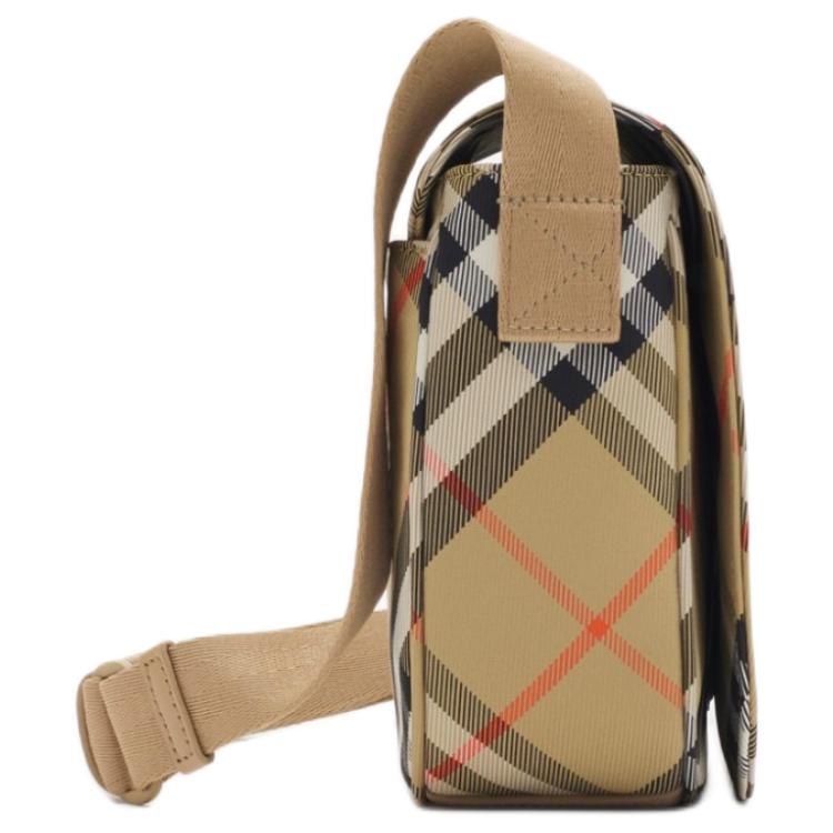 Burberry Check Adjustable Webbing Nylon Crossbody Shoulder Bag Kids bags Beige 80895061
