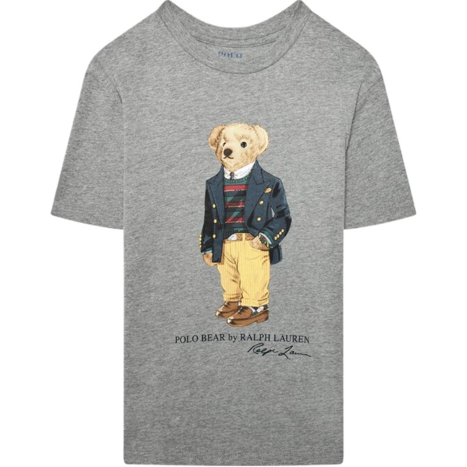 Polo Ralph Lauren SS23 Logo Bear Print Casual Crew Neck Short Sleeve T Shirt Men T Shirts Gray 710852300-024