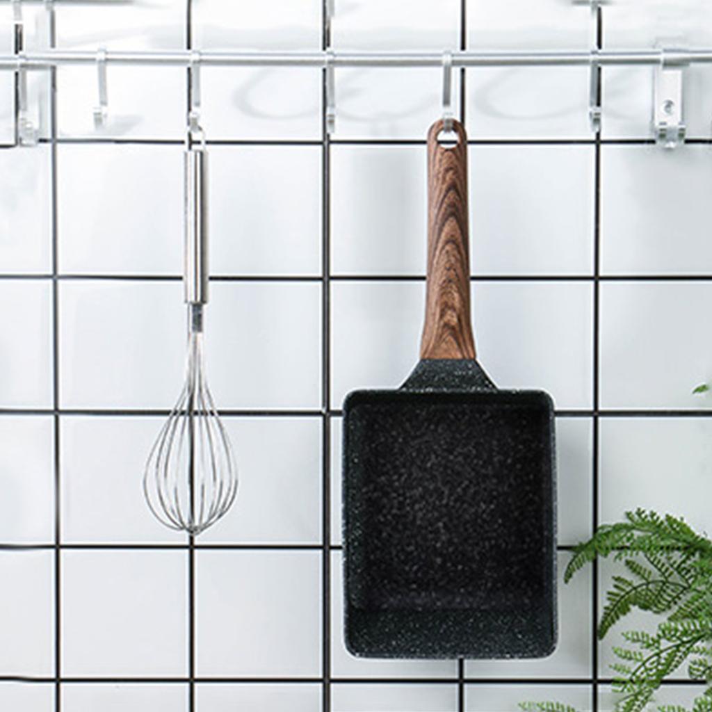 Japanese Omelette Pan Maifan Stone Non-stick Egg Roll Pan Frying Pan With Wood Handle for Baby Kids