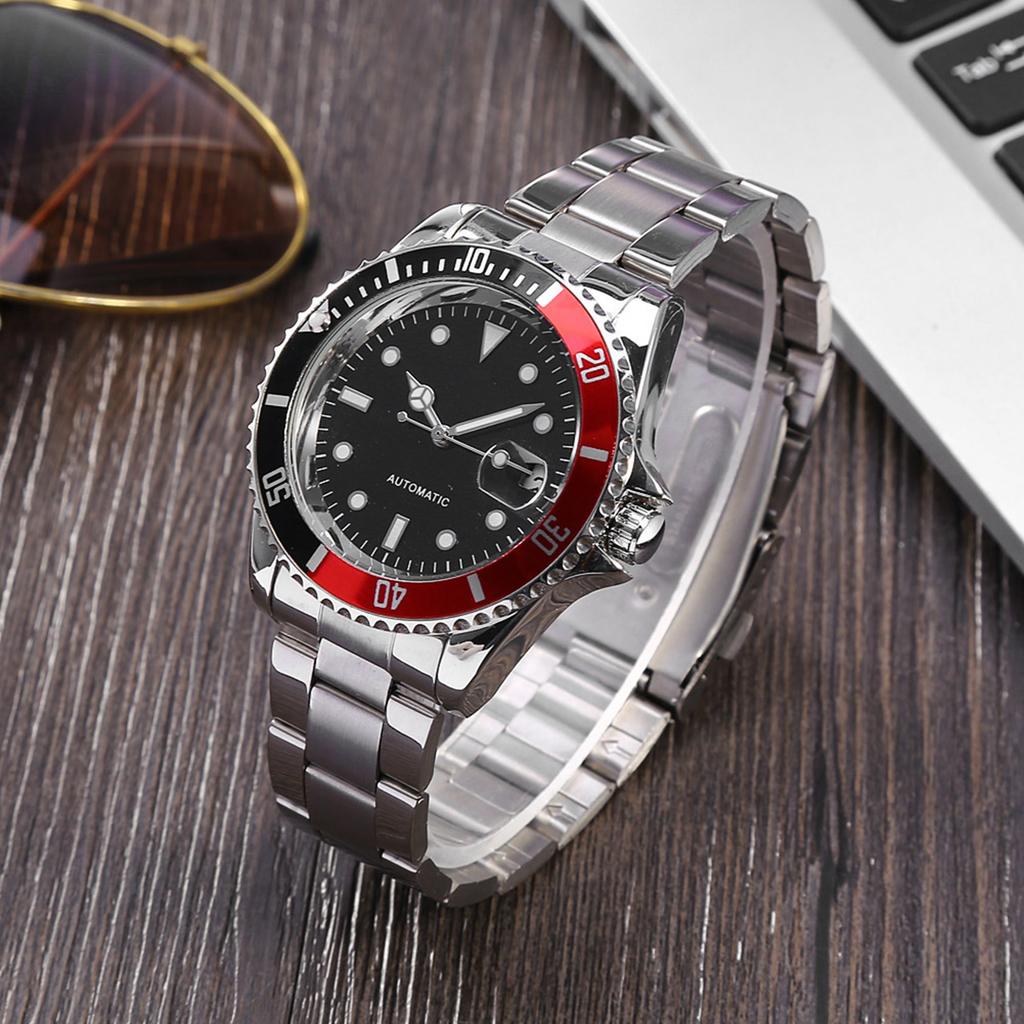 Winner Мужские автоматические механические часы с браслетом из нержавеющей стали наручные часы красного и черного цвета