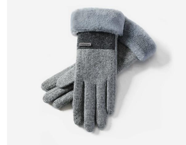 25 Wool Cashmere Gloves Women's Winter Velvet Thickened Cold-proof Warm Waterproof Windproof Touchscreen Riding Driving