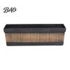 Thickened Durable Plant Containers 18 Inch Rectangular Planter Box, Imitation Wood Grain Window Box Planter, Plastic Vegetables Portable Flower