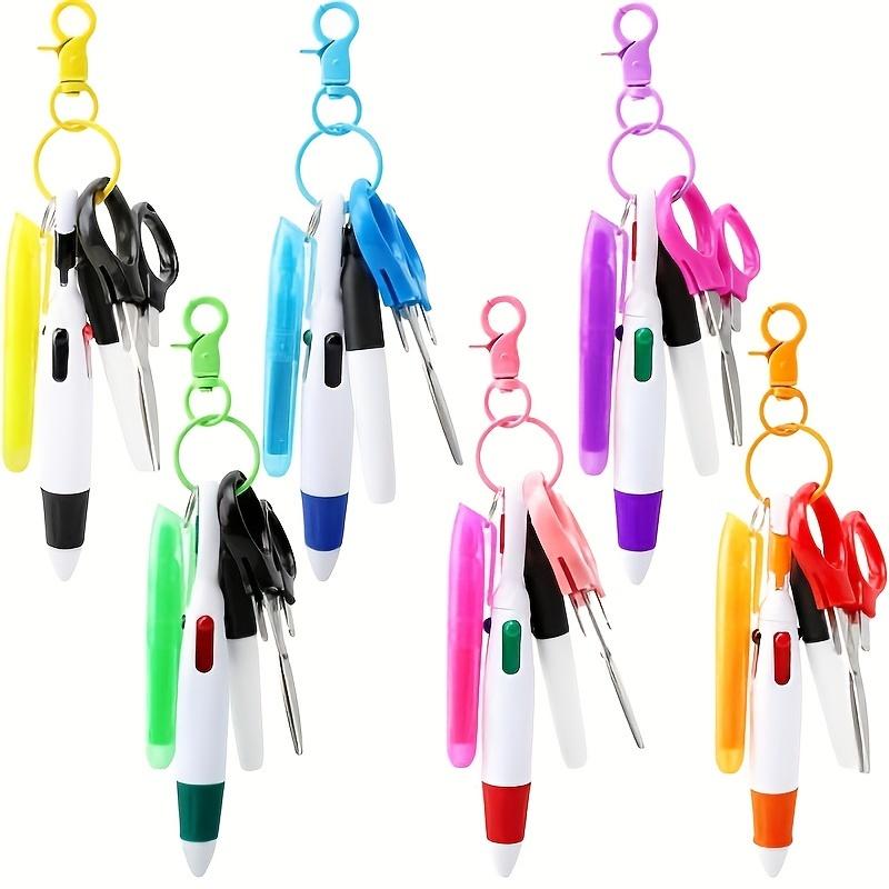 Nurse Badge Pen Tool Set, 1 Set Retractable Ballpoint Pen with Mini Folding Stainless Steel Safety Scissors for Nurse Doctor Daily Use