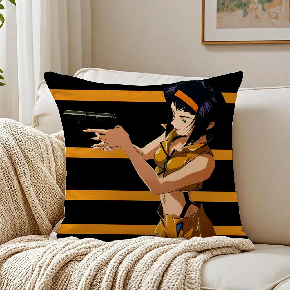 Cool Classic Japanese Anime CCowboy Bebop Cushion Cover Pillowcase Antidustmite living Room Sofa Decor Cushion Room