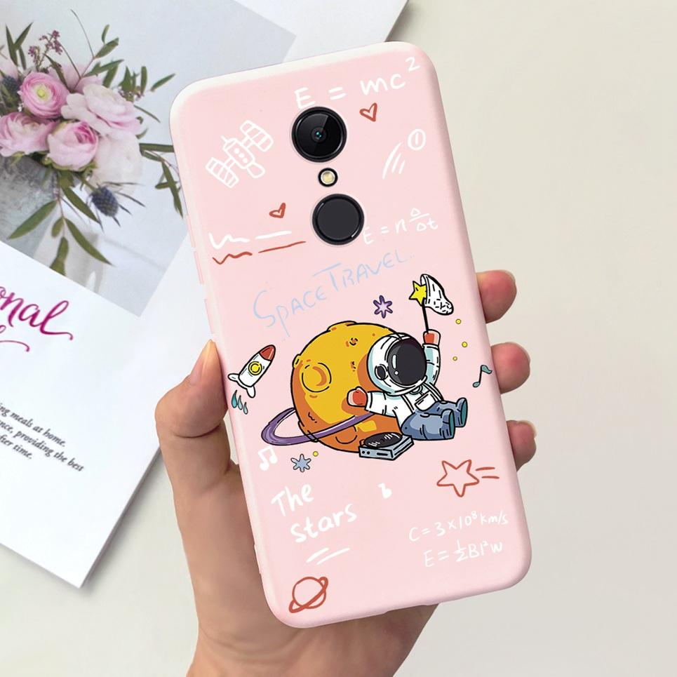 Чехол для Xiaomi Redmi 5 5a 5 Plus Астронавт Черный Луна Полночь Узор Мягкий ТПУ Силикон Fundas Для Redmi5 5Plus 5+ Корпус