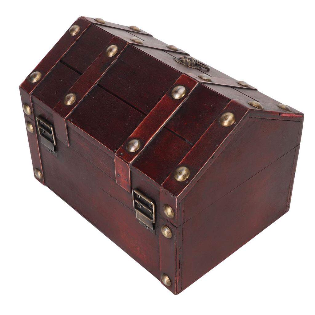 Treasure Chest Storage Box with Combination Lock Handcraft Exquisite Wood Treasure Box for Jewelry