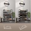 5-Tier Narrow Steel Shoe Rack, 15 Pairs, Black