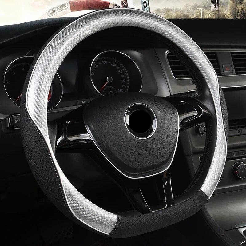 D-образный чехол на руль из кожи + углеродного волокна для VW GOLF 7 2015 POLO JATTA Suzuki Swift Nissan Rogue 2017 2018