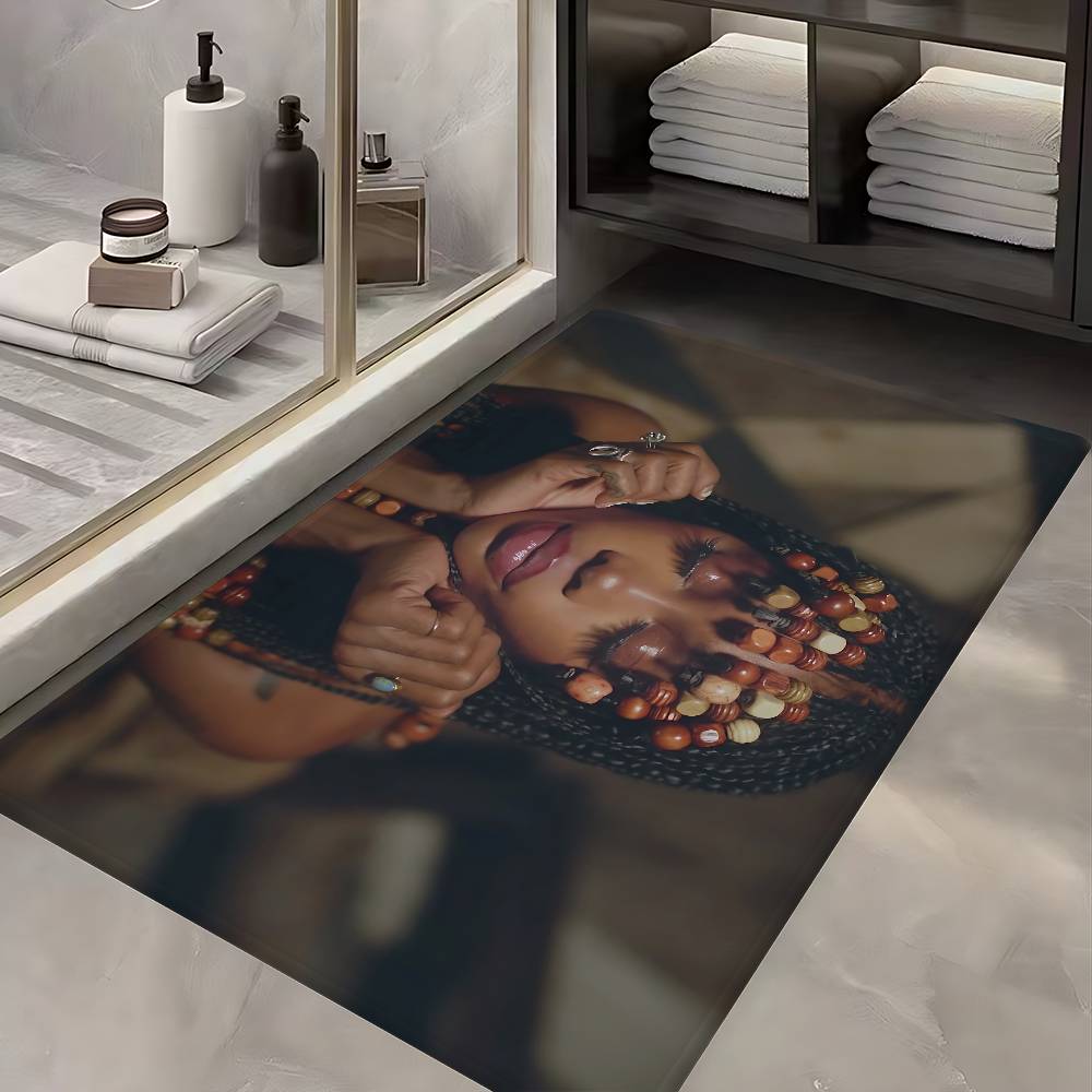 Popular Star Pop Singer Sza Room Mats Anti-slip Absorb Water Long Strip Cushion Bedroon Mat Household Carpets