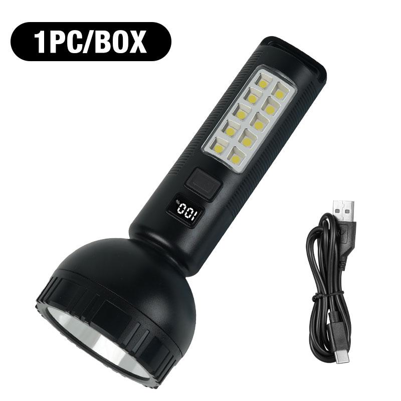 Home flashlight, strong light explosion, retractable flashlight, camping power outage emergency flashlight, laser portable flash