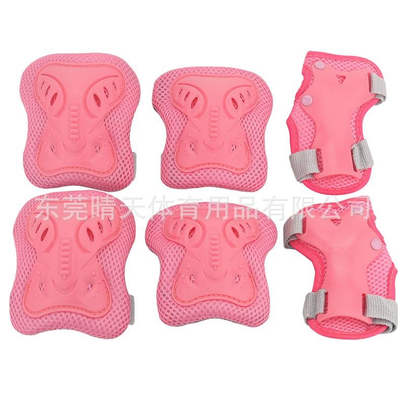 Kids Skateboard Scooter Bike Safety Gear Set With Knee Elbow Wrist Guards Adjustable Self-Adhesive Protection Ages 2-12