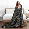 Steampunk Gear Pattern Black blanket with Vintage Industrial Design blanket, suitable for use in the bedroom, living room, on the sofa
