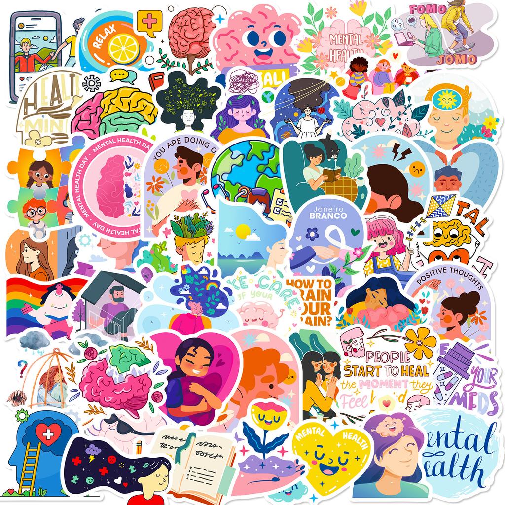 50 Mental Health Education Stickers Luggage Helmet Refrigerator Notebook Student Graffiti Stickers