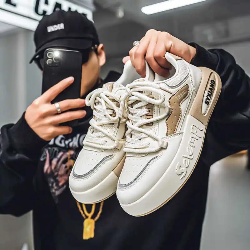 Fashion Synthetic Leather Appearance Increases Men Sneakers Designer Loafers Mens Fashion Trainers Shoes Men 45 Sports Original