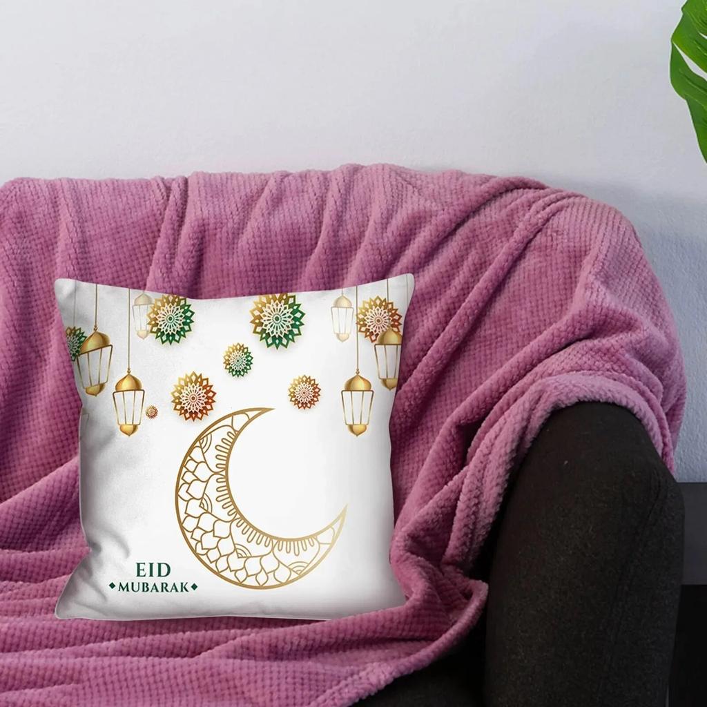 Ramadhan Decoration Eid Decorative Pillowcases Sofa Cushion Covers Bed Pillowcases Polyester Pillowcases Muslim Home Decor
