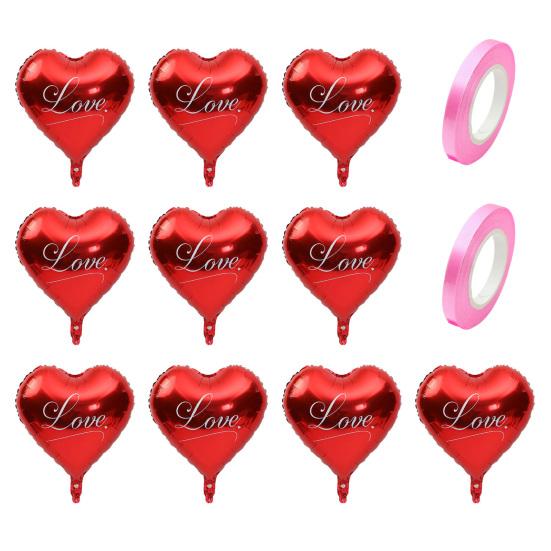 10 шт. воздушных шаров в форме сердца, 18 дюймов, алюминиевая фольга, воздушные шары в форме сердца, декор на День святого Валентина, воздушные шары для украшения свадьбы, помолвки, вечеринки