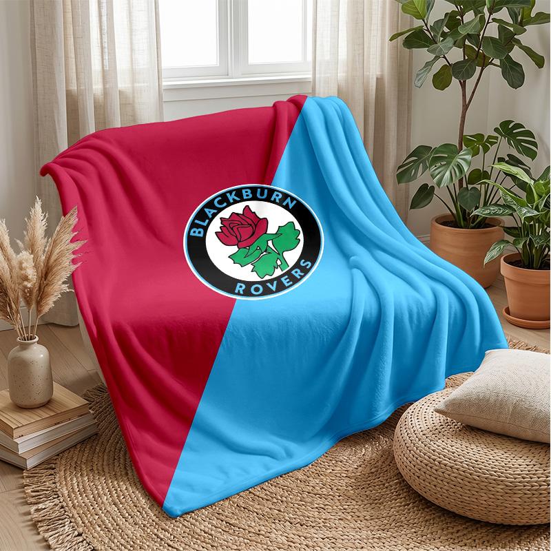 Blackburn Rovers Football Print Flannel Blanket, Soft Warm Lightweight Throw Blanket for Sofa Bed Camping