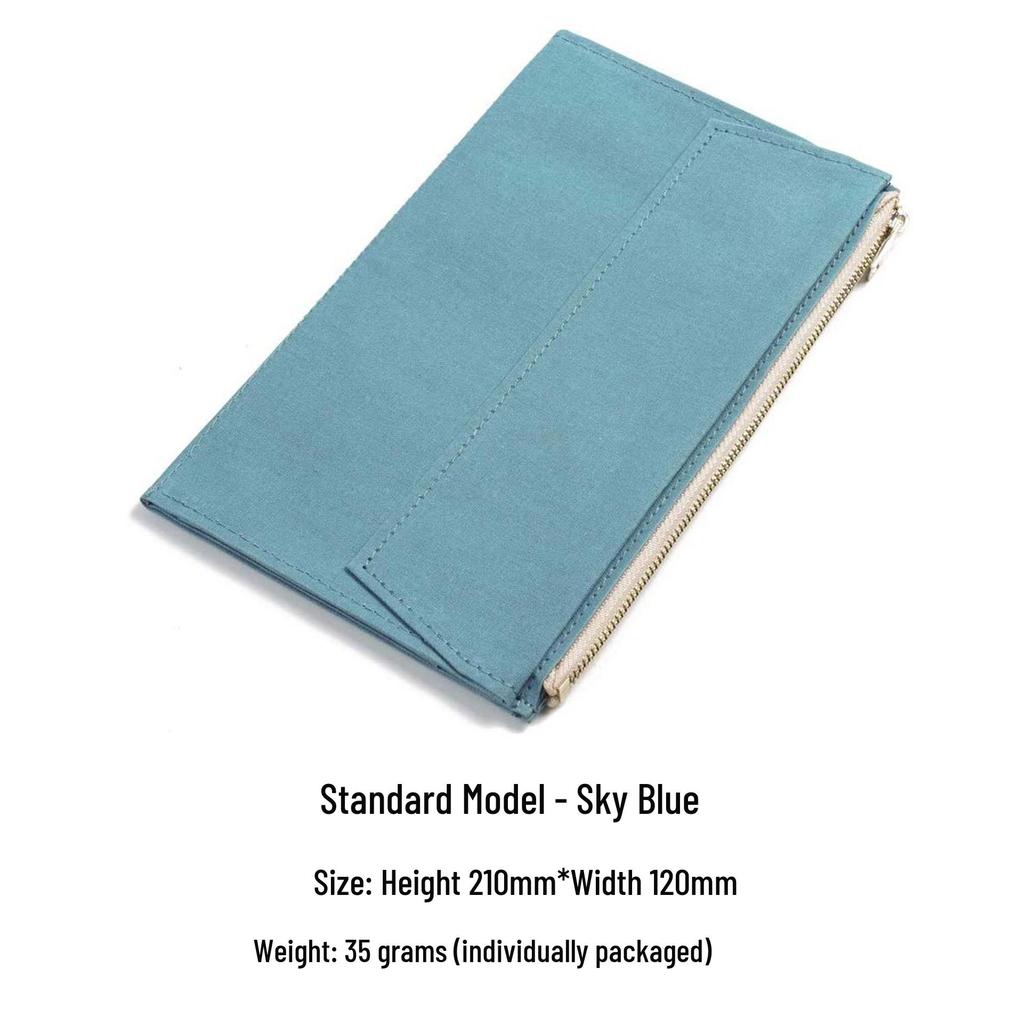 Оригинальный блокнот путешественника с бумажным тканевым карманом на молнии