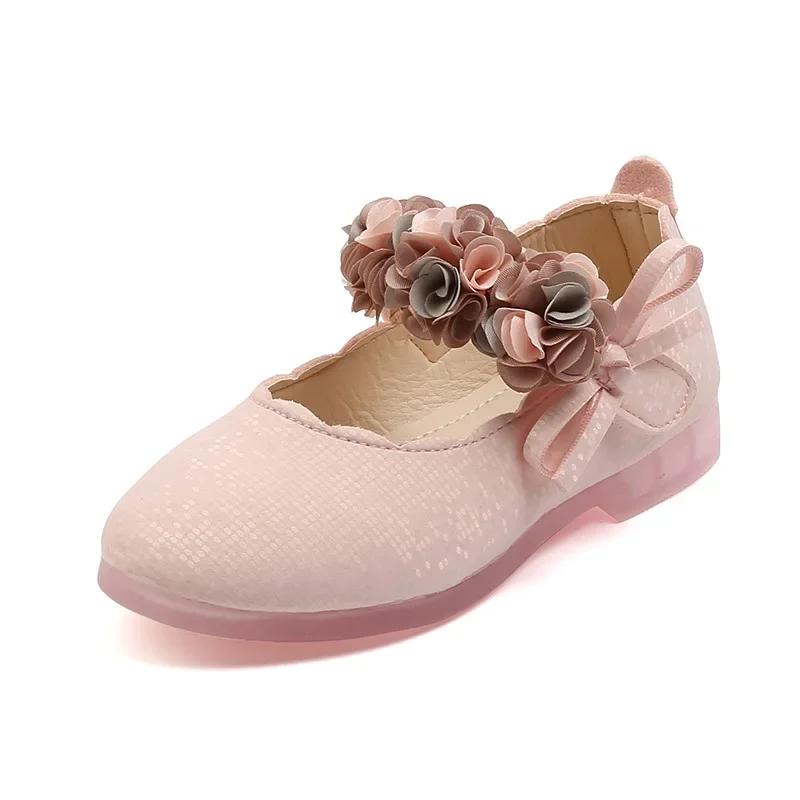 Trendy Sandals Spring New Trendy Princess Shoes Comfort Non Slip Soft Leather Shoe Exquisite Elegant Girl Shoe Flower Kid Shoes