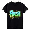 Графическая футболка FRESH в стиле граффити, Ретро 90-х Хип-хоп Уличная одежда Футболка для мужчин Женщин
