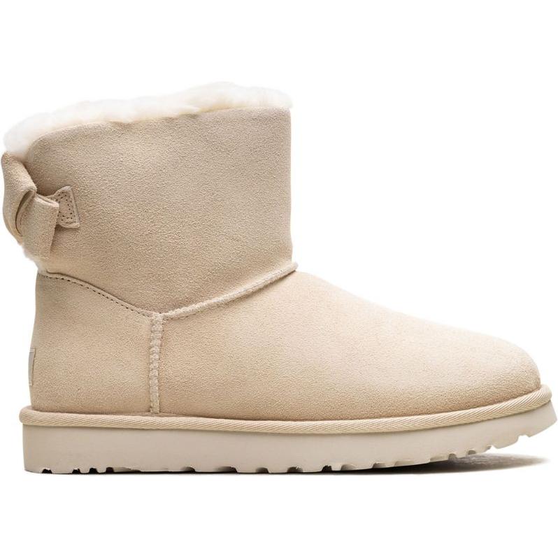 UGG Mini Bailey Suede Warm Durable Bow Versatile Short Snow Boots Women Boots Beige 1153514-CRM