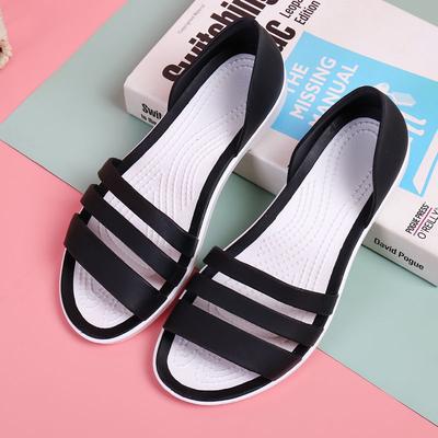 Сандалии на плоской подошве универсальные пластиковые мокрые вода желе туфли корейская версия нескользящие дождевые туфли водонепроницаемые женские летние пляжные туфли фея