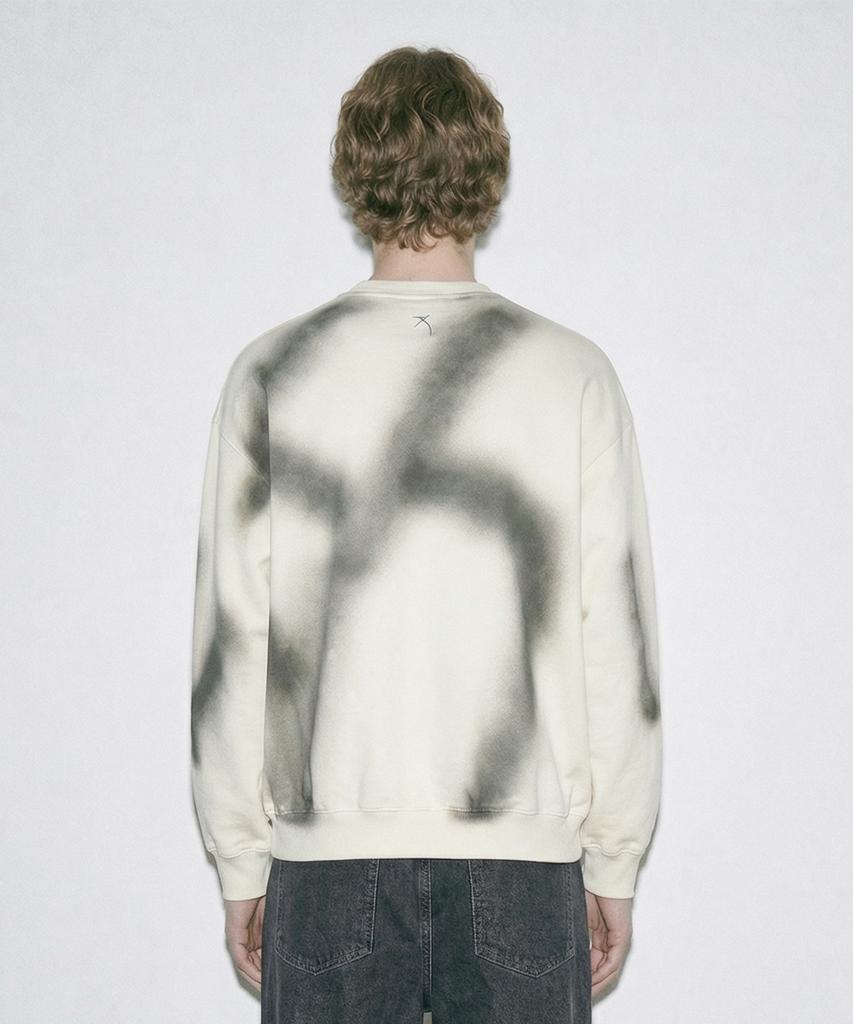 ZENSAI Spray Print Sweatshirt White