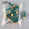 12pcs Mini Christmas Tree Artificial Sisal Frost Snow Pine Tree Christmas Decoration Xmas 2025 New Year Party Tabletop Ornaments