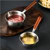 304 Stainless Steel Mini Milk Pan Oil Pot Small Skillet with Wood Handle for Cooking Boiling Butter Melt Pan Kitchen Tool
