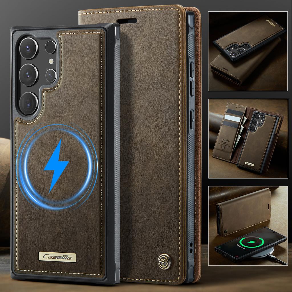 For Samsung Galaxy S26 Ultra Magnetic Case CASEME C49 RFID Blocking Detachable Wallet Leather Phone Cover