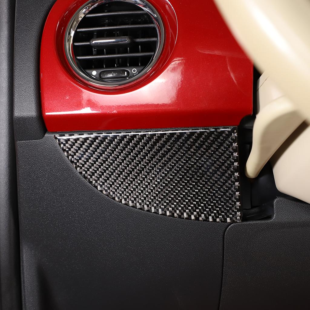 For Fiat 500 2011- Real Carbon Fiber Car Car Central Control Panel Trim Cover Sticker Car Accessories
