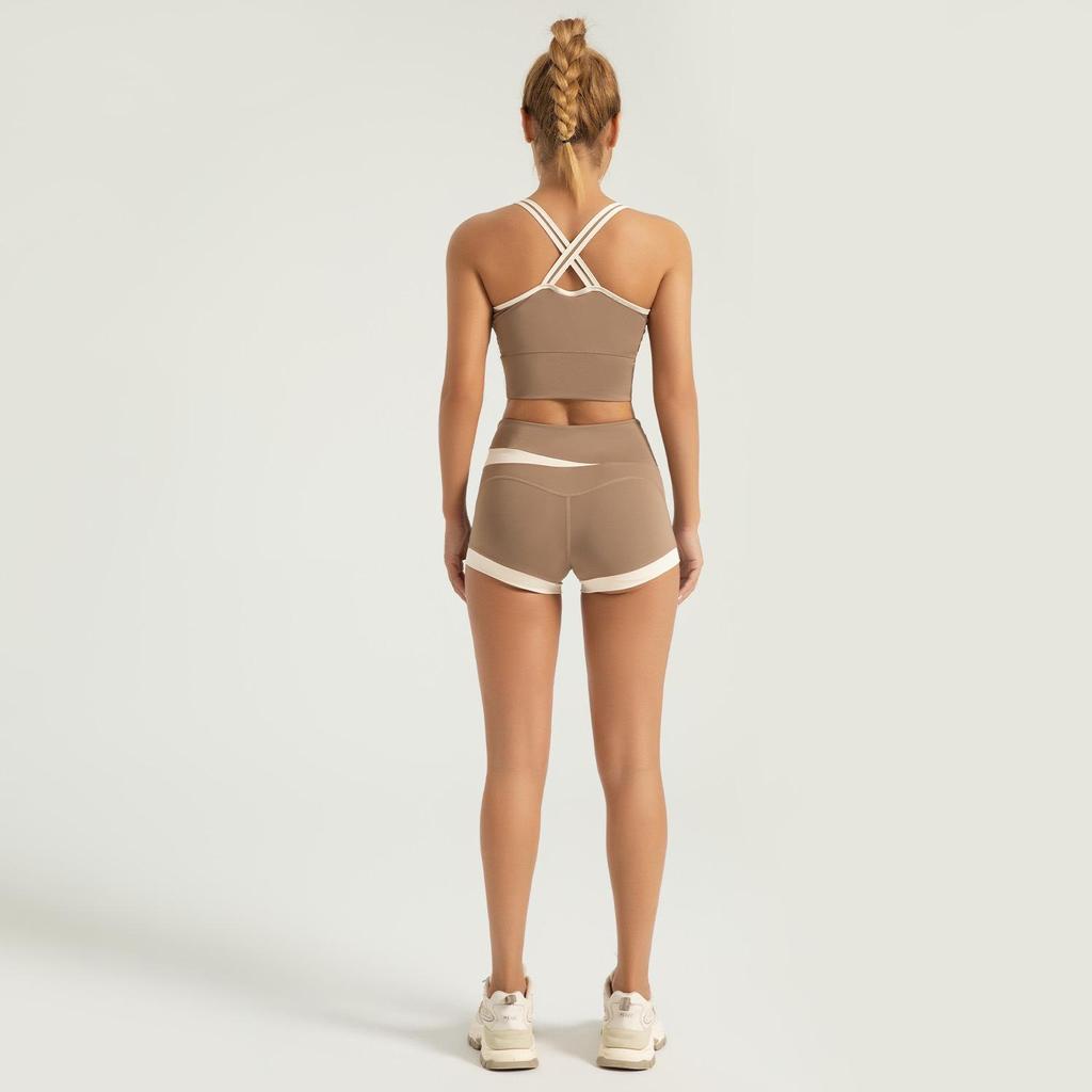 Бесшовный костюм для йоги Juyitang Nude со стильным дизайном спины для женщин, бега и фитнеса