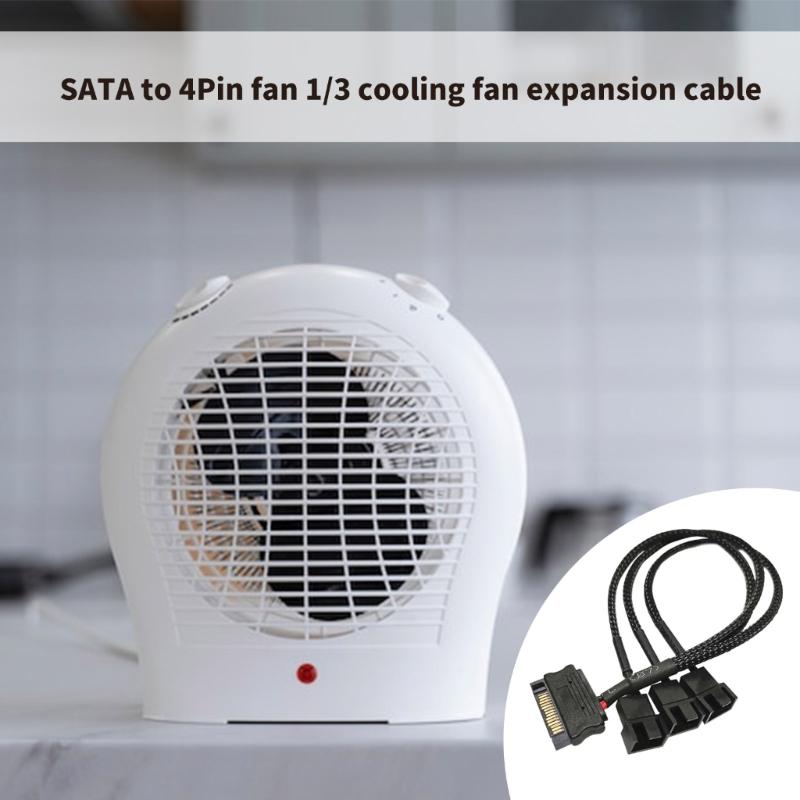 Cooling Fan Adapter Cable 15Pin to 4Pin 12V PC Case Fan Power Adapter Cable Connector for Computer Cooling Fan