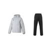 Training Hooded Zip Long Sleeve Mid Waist Elastic Pants Casual Sports Suit Unisex Suit 21500737-001+23600801-009