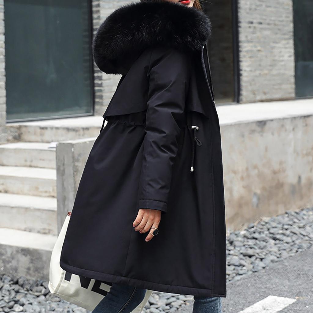 Женская повседневная теплая универсальная куртка из утолщенного хлопка с большим воротником