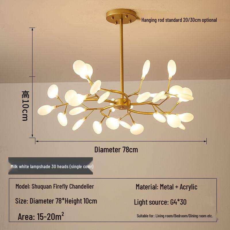 Северная люстра Светлячок: Минималистичное креативное освещение для столовой, спальни и жилых помещений
