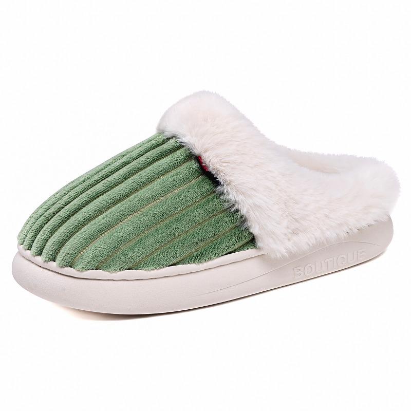 Cotton Shoes Women's New Winter Velvet Thickened One-pedal Home Cotton Shoes Casual Versatile Warm Cotton Slippers