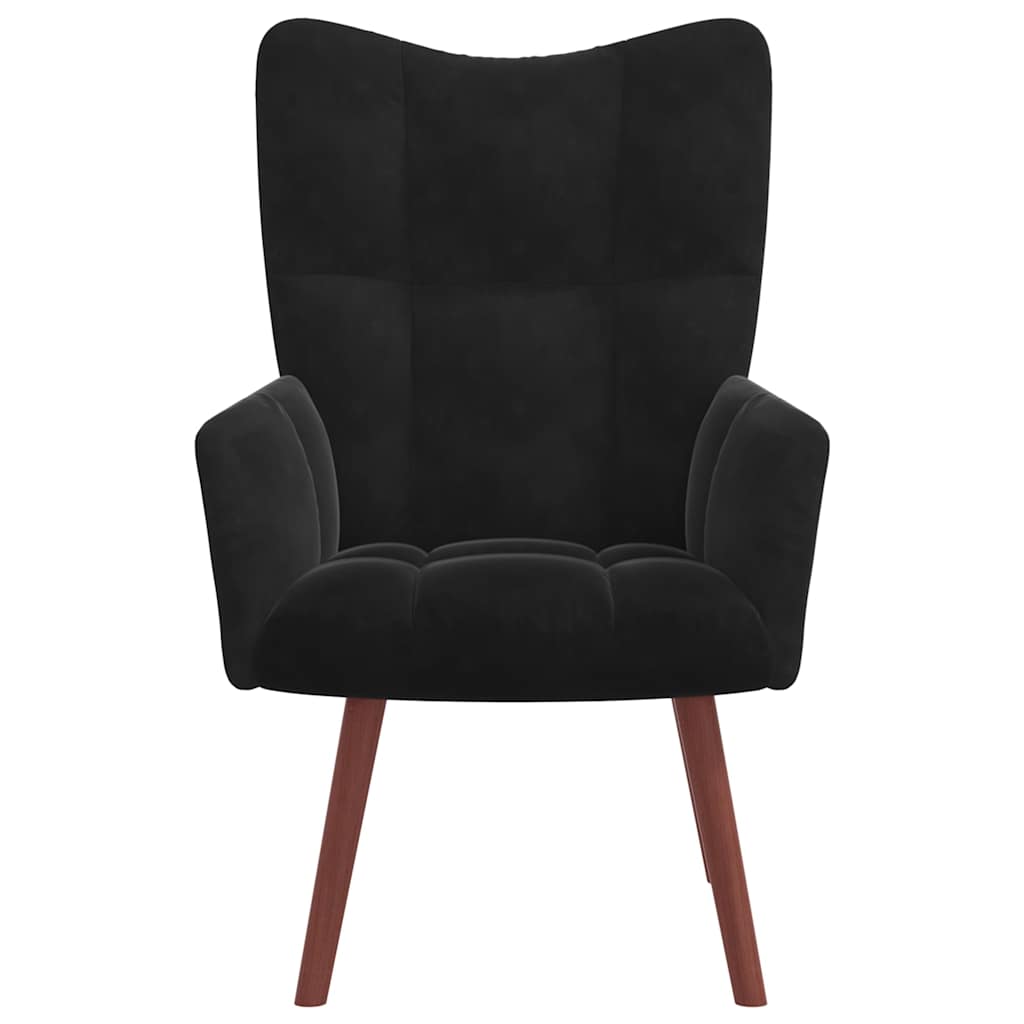 Vidaxl Fotel, Czarny, Obity Aksamitem