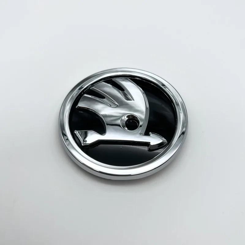 Car Sticker 2025 New 80/90/100mm 3D logo Car Front Bonnet Grill Rear Trunk Emblem Badge Sticker For Skoda Fabia Rapid Superb Oct