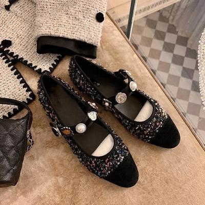 Принцесса Анна Су Иинь~ Значок из твида Сяосянфэн, пряжка, туфли-лодочки Мэри Джейн, женские банкетные свадебные туфли, балетки женские