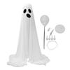 64.96 дюймов большой освещенный белый тканевый призрак страшный стоящий жуткий призрачный декор для крыльца двора