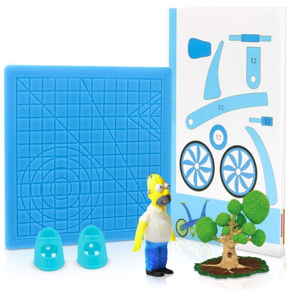 Инструменты Силиконовый коврик с 2 защитами для пальцев Силиконовый коврик Шаблон Инструменты для рисования 3D-печать Ручка Pad