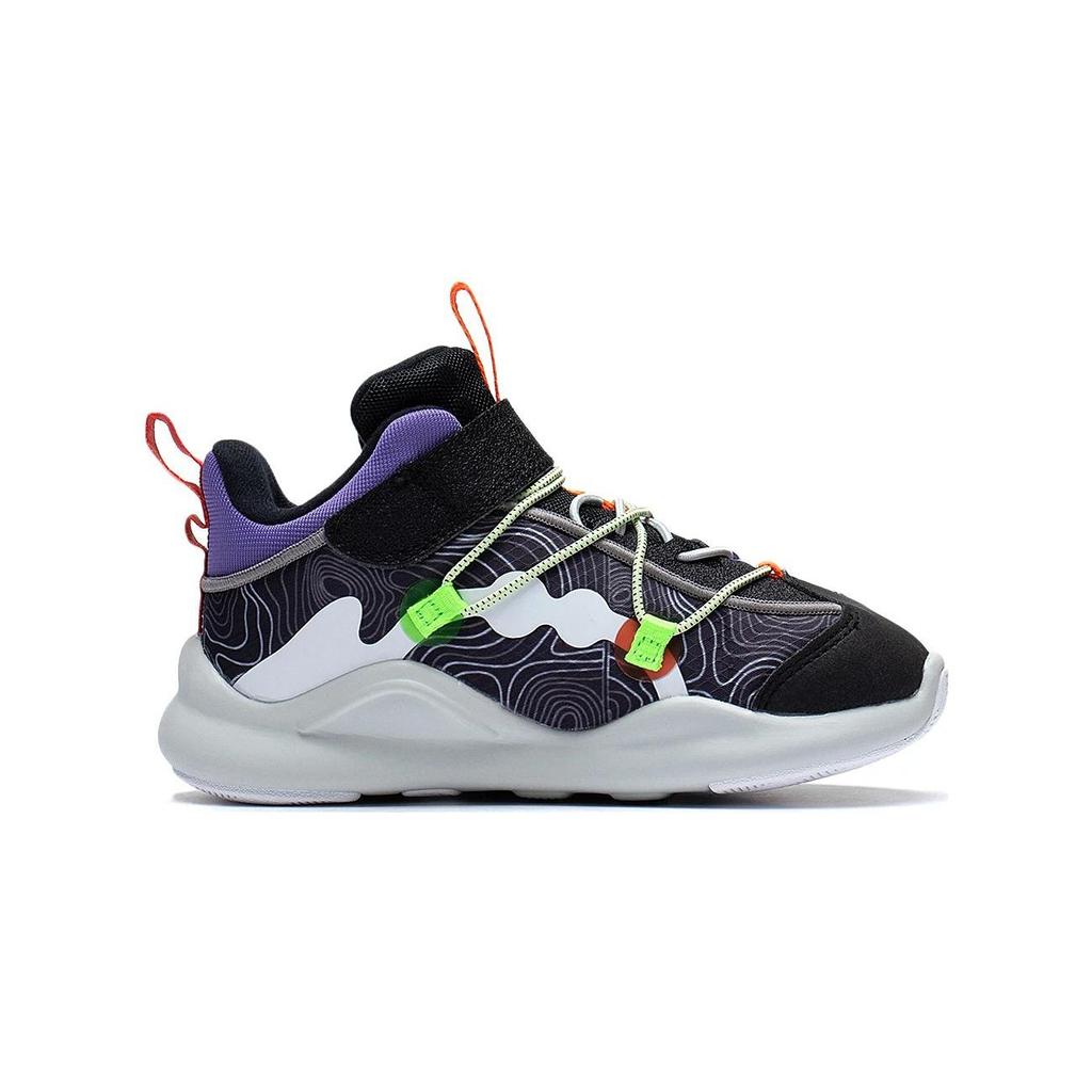 Li Ning Kids Sports Lifestyle Series Удобная универсальная прочная повседневная обувь Детская обувь Черный Фиолетовый YKNS094-3