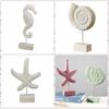 Starfish Sea Wood Sculptures Conch Wood Carving Marine Crafts   Bedroom
