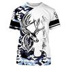 2024 мужская летняя футболка с принтом оленя и охотничьим принтом, повседневная футболка с коротким рукавом, модная уличная одежда, мужская одежда