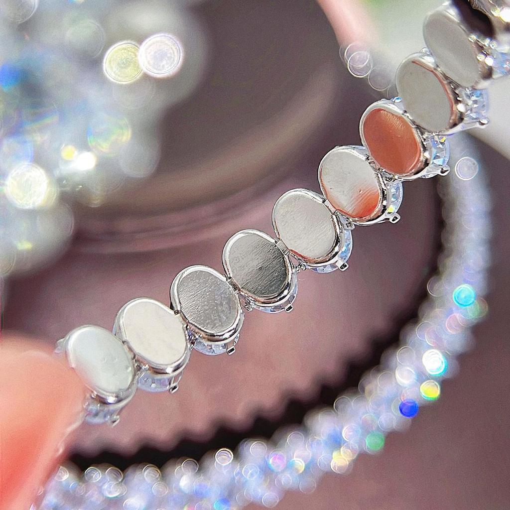 CMM 2 шт. Высокое качество свадебный комплект ювелирных изделий сверкающий овальный AAA CZ цирконий регулируемый открытый круглый колье-колье браслет для женщин