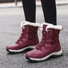 Women's Non-slip Wear-resistant Thickened Warm Outdoor Snow Boots, Comfortable Solid Color High-top Hiking Boots